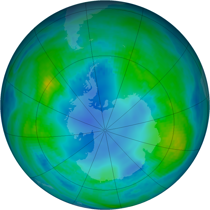 Antarctic ozone map for 04 May 1985